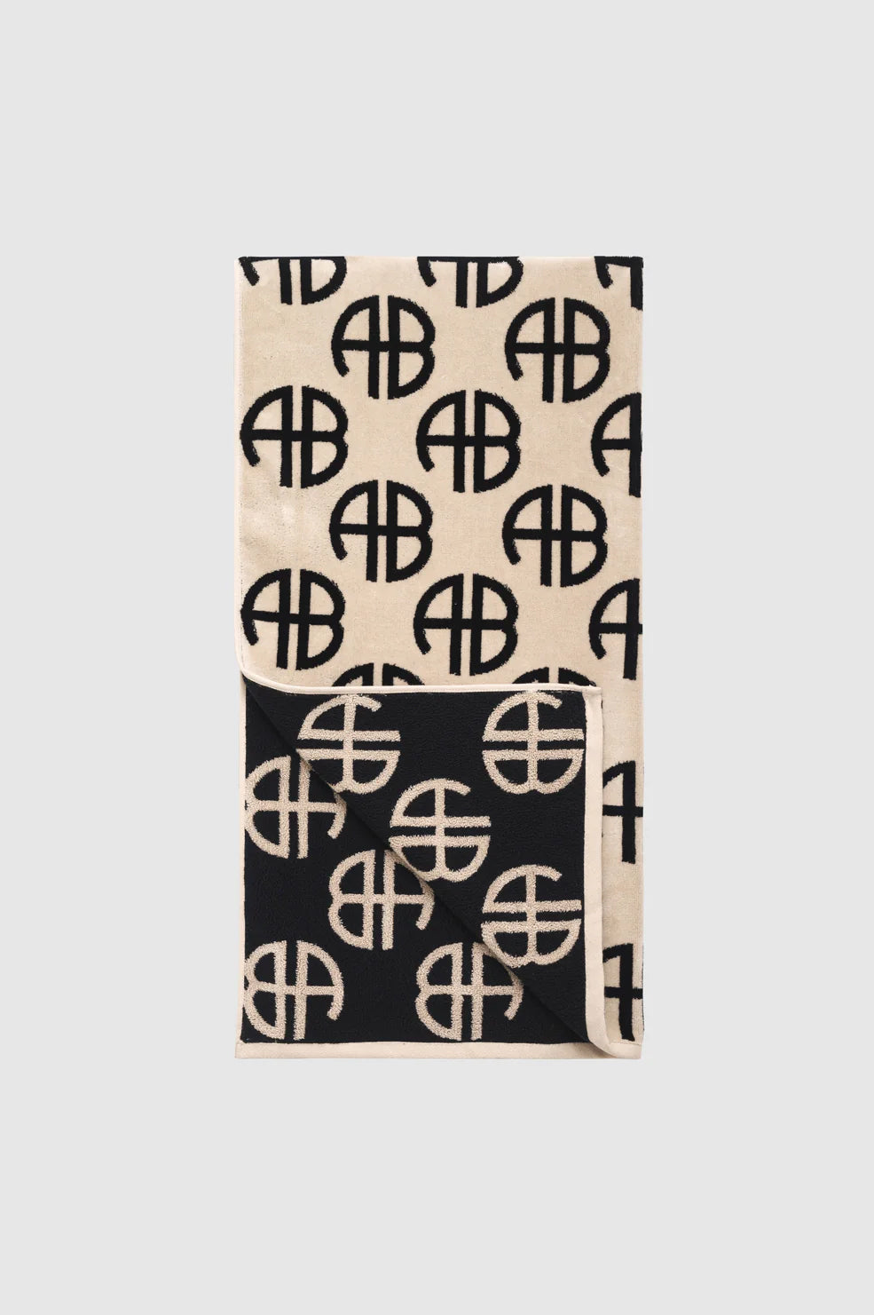 ANINE BING Bahia Towel in Beige Monogram Print