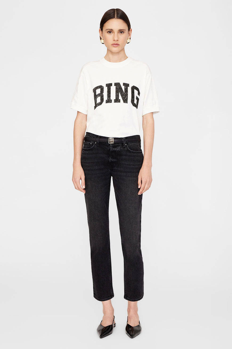 ANINE BING Jaylin Tee Bing in Ivory