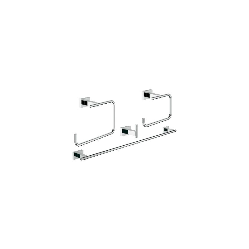 Grohe 40778001 Essentials Cube Accessory Kit-Includes Towel Ring and Towel Bar